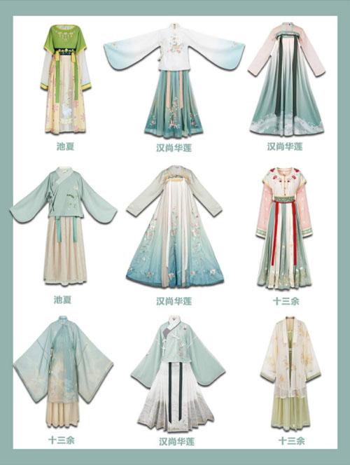 汉服系列服装手绘图片,唯美汉服套装设计搭配图