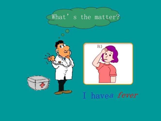 ppt课件主要包含了a fever,i have,headache,a cold,toothache,sore