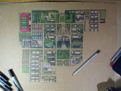 终于闲下来,刚好赶上15级的新生要入学,决定做下许昌学院的手绘地图