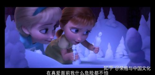 的开篇是年幼的艾莎和安娜在玩 "沙盘游戏",主题是 "魔法森林"
