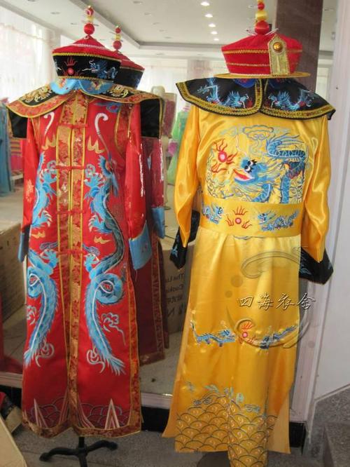 古装成人儿童款朝皇帝皇上龙袍皇后服装凤袍影楼服舞台演出服装 黄色