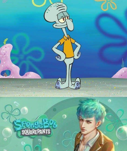 《海绵宝宝》集体"拟人化",派大星"帅气型男",小蜗太可爱!