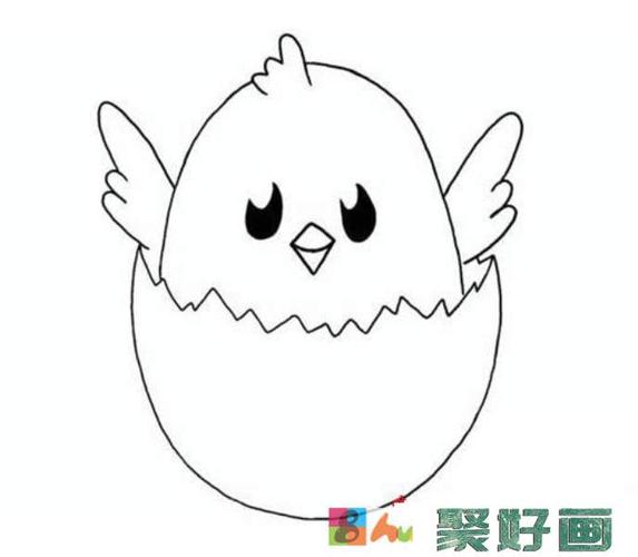 破壳的小鸡简笔画画法大全怎么画简笔画教程