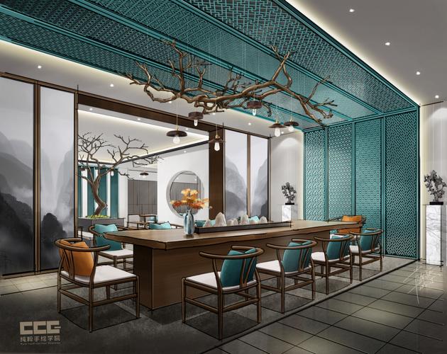 新中式电脑手绘效果图案例分享