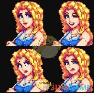 星露谷物语海莉和艾米丽全新风格像素肖像mod