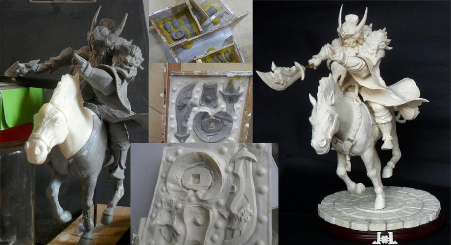 lol英雄联盟蛮王关羽皮肤手办带简易过程