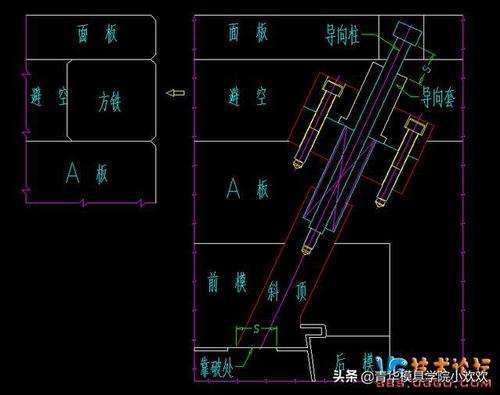 斜顶设计摆杆斜行与前模斜顶的设计要点与注意事项
