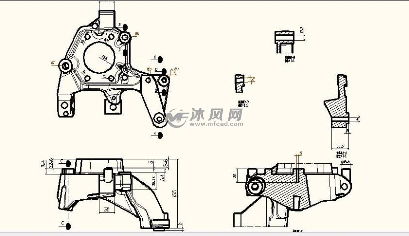 麦弗逊悬架转向节 - 交通运输图纸 - 沐风网