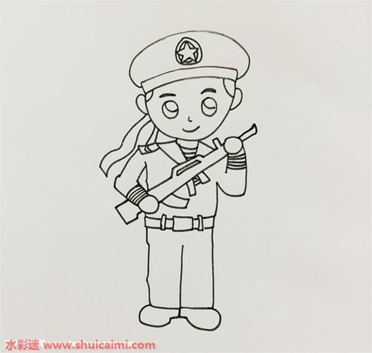 海军军人简笔怎么画海军军人简笔画图片彩色