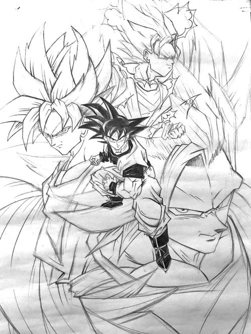 彩铅#手绘 #超级赛亚人 上周日心血来潮,想要画画七龙珠的人物.