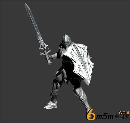 手持剑盾的攻坚战士3dmax游戏模型