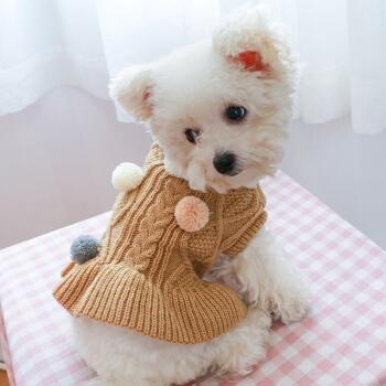 狗狗衣服春秋款泰迪比熊博美冬装毛衣裙子秋冬宠物猫咪小型犬秋装丸子