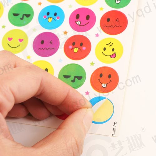 供应幼儿园手工材料手工diy儿童手工制作幼儿手工diy笑脸贴纸(10片)