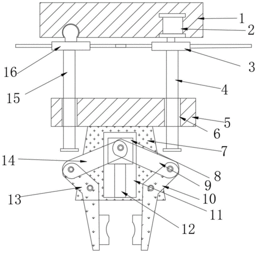 一种稳定性高的注塑机机械手夹持结构,固定座和电动机,所述固定座的下