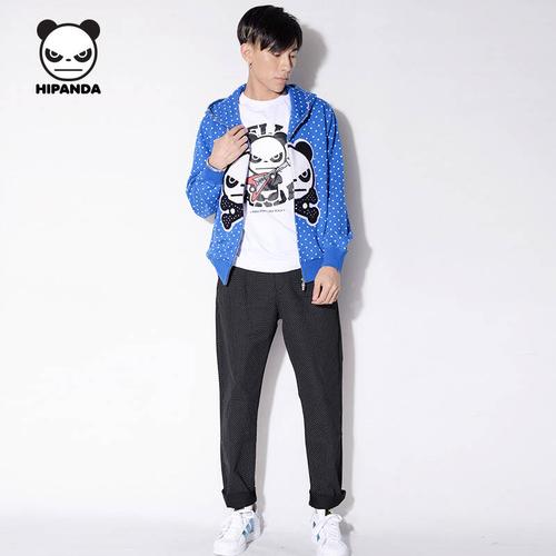 hipanda 设计潮牌 男波点鲨鱼衫 黑色白点 165/s