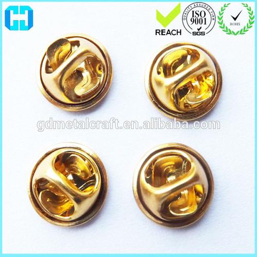 brass button badge butterfly clutch lapel pin back