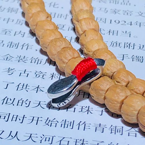 108串卡子穿法图解,108颗佛珠隔珠位置图片 藏传108佛珠念珠菩提佛珠手串文玩配饰s925纯银精工手工卡子