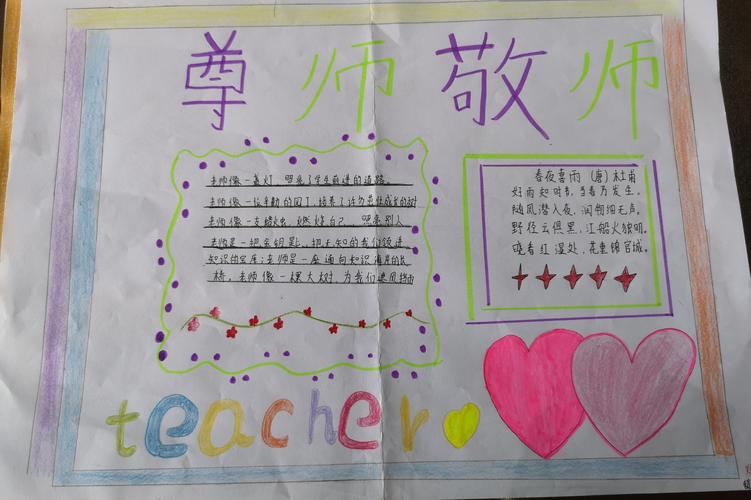 三中南校区初一"尊师""敬师"手抄报评比掠影