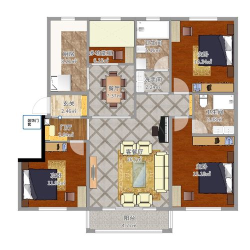 三室改四室三世同住