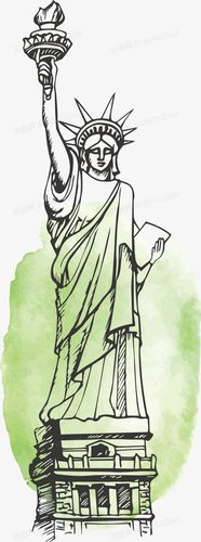 关键词:              美国水彩标志性建筑自由女神像