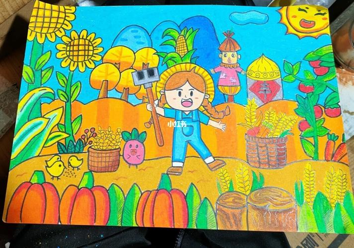 丰收主题 儿童画_儿童画_母婴_早教