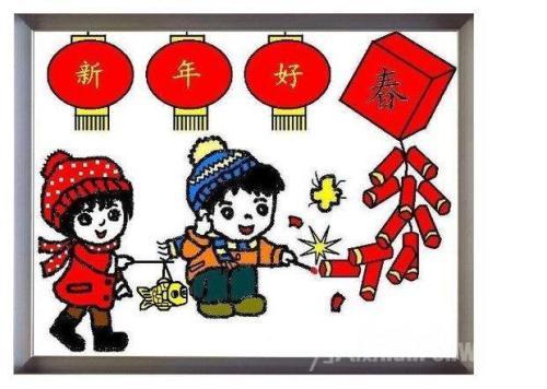 2016新年儿童画精选大全,炫彩童心喜迎新春