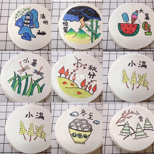 二十四节气(下)纸盘画 创意儿童画_儿童画_二十四节气