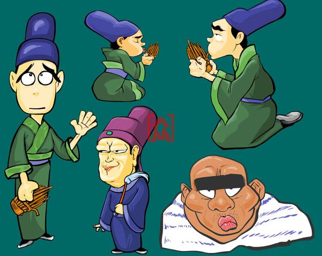 flash卡通古代人物素材集 卡通动漫动画制作设计源文件模板库