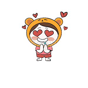 图怪兽原创表情包可爱熊头套花痴