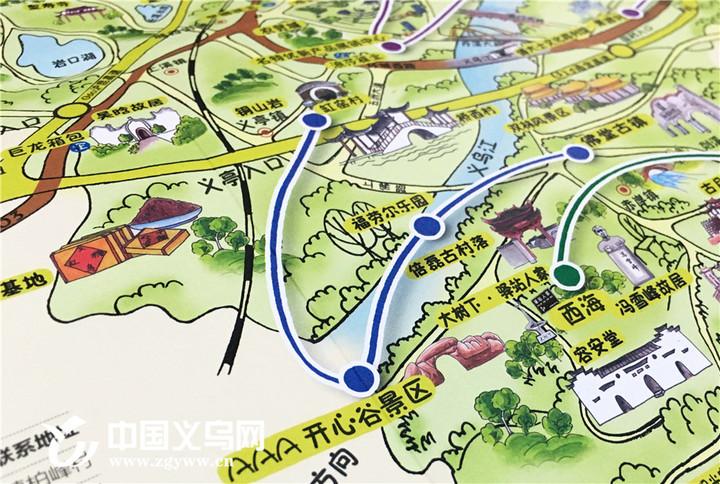 义乌最全旅游攻略!义乌市旅游景区手绘图亮相