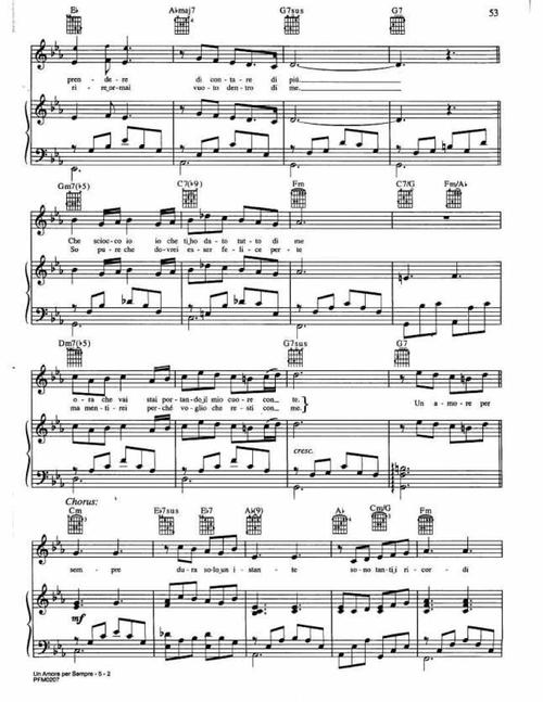 un amore per sempre钢琴谱-环球钢琴网
