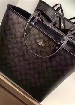 coach/蔻驰 白色logo双面购物袋 托特包 tote