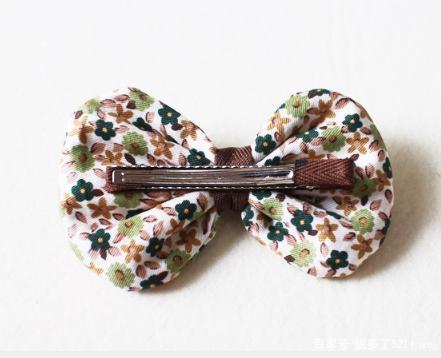 田园风蝴蝶结发夹的手工制作详细过程