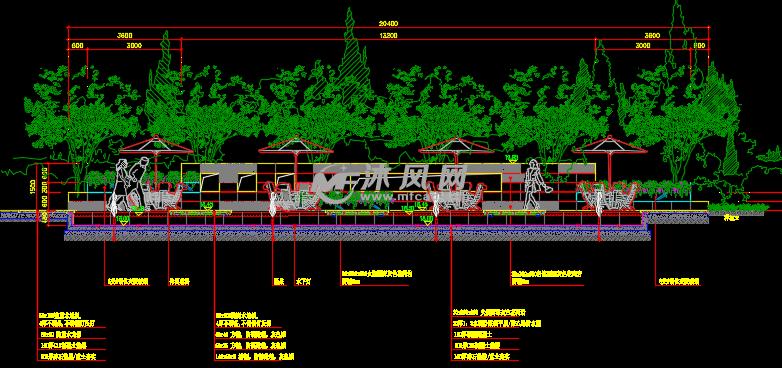 某小区景观节点剖面图系列