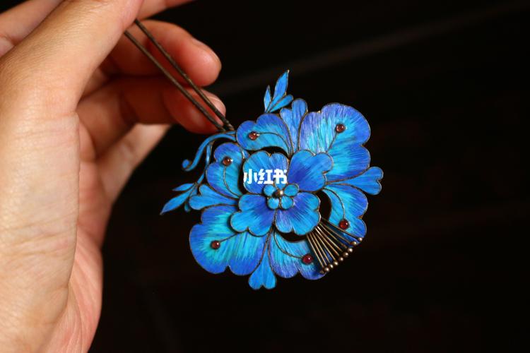 清代古董点翠发簪(合法虎皮鹦鹉毛)_发簪_鹦鹉_珠宝_古董珠宝_时尚