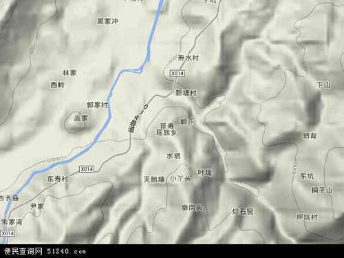 中国湖南省郴州市汝城县延寿瑶族乡地图(卫星地图)