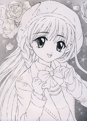 青春美少女简笔画萌版