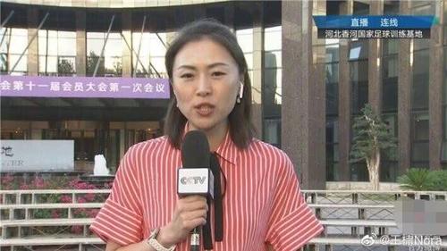 央视足球女记者因高颜值走红!曾因采访范志毅被摸手引热议!