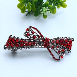 潮流爆款古色水晶钻弹簧夹 边夹马尾夹顶夹发卡厂家直销淘宝