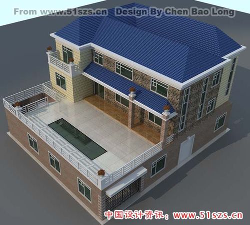 双拼三层小别墅屋顶设计图展示