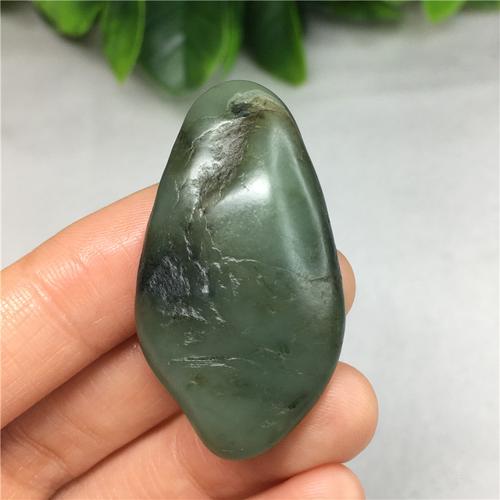 沙枣青吊坠新疆和田青玉籽料原石直闪石结构沙枣青独籽挂件小玩籽