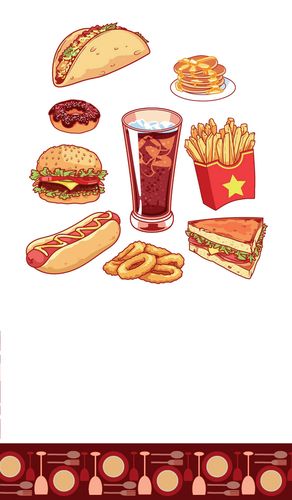 简约手绘快餐美食海报背景素材