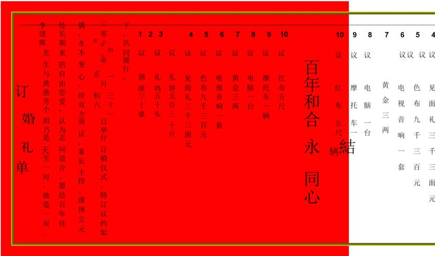 订婚礼单格式.docx