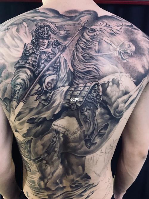 去年扎的满背(赵云救阿斗)_纹身_江西惊奇刺青自由行热门攻略_刺青_我