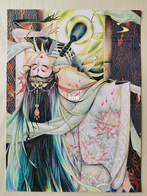 涂色:白骨夫人在褪皮._西游记_文化_绘画