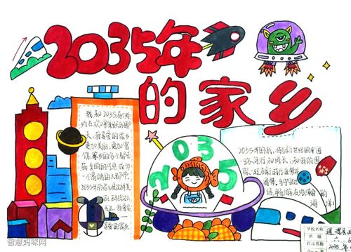 2035年的家乡手抄报图片