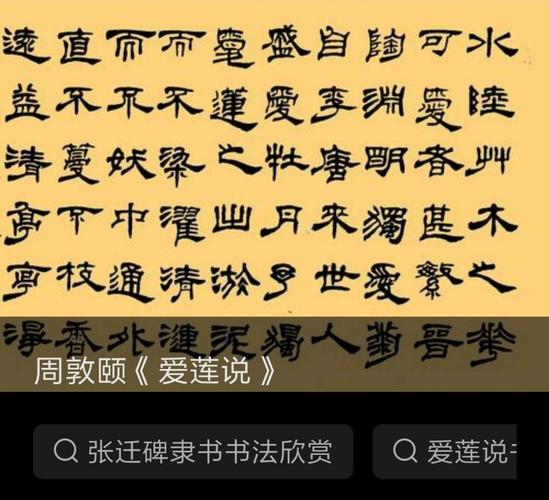 1选择隶书字帖 2隶书《百家姓》 3《张迁碑》体《爱莲说》4隶书口诀 5