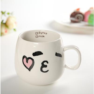 兔斯基带盖咖啡杯砚杯子陶瓷杯创意马克杯骨瓷水杯可定制logo