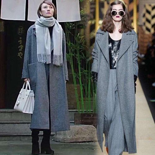 maxmara剪标店 女装 唐晶同款大衣 灰色百搭大衣外套