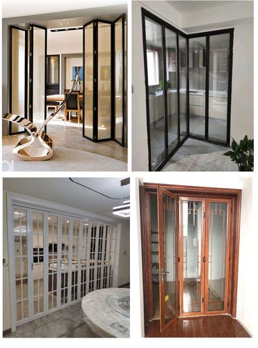 北欧窄边折叠门铝合金折叠门推拉门隔断卫生间厨房玻璃门移门定制
